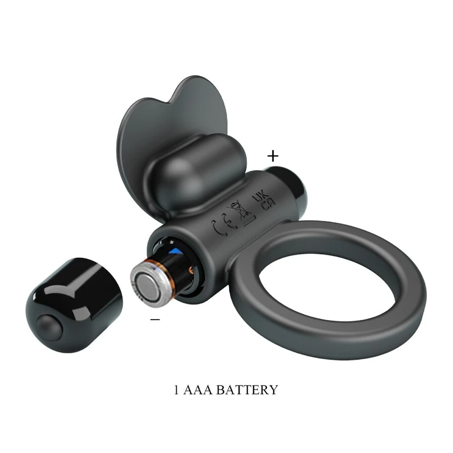 PRETTY LOVE - DEBONAIRE VIBRATIONSRING KANINCHEN 10 VIBRATIONEN SCHWARZ